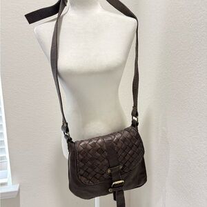 Civico 93 Woven Leather Crossbody Bag